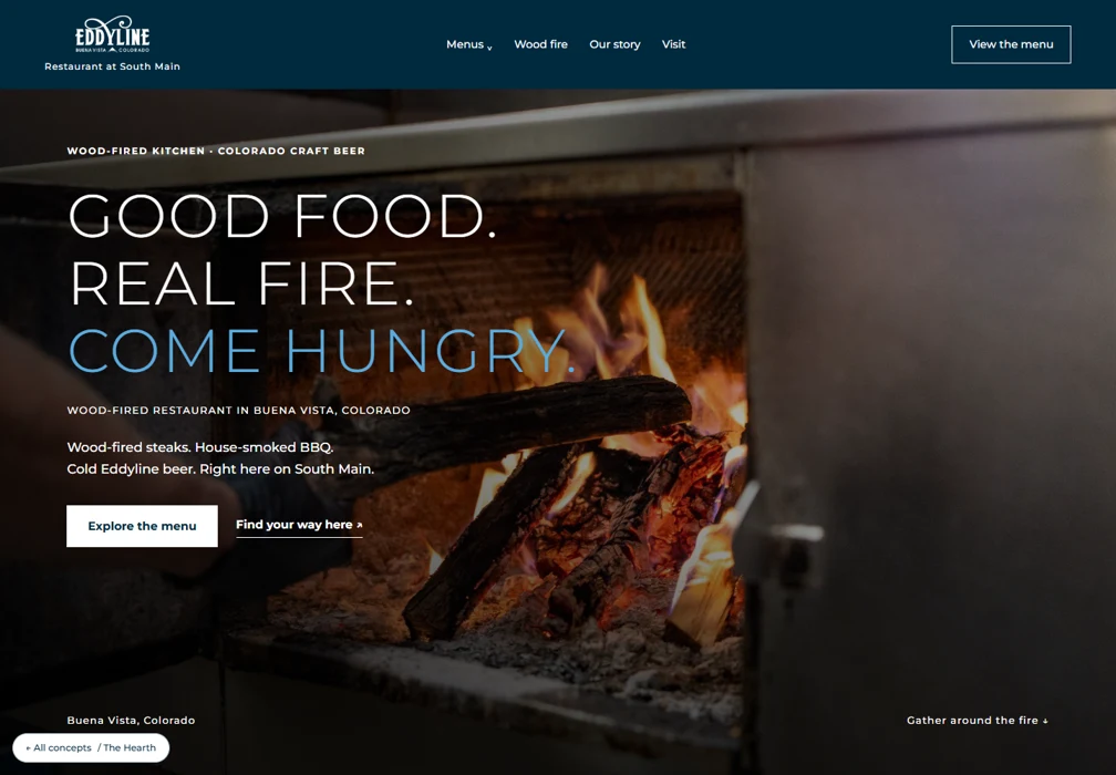 The Hearth website preview